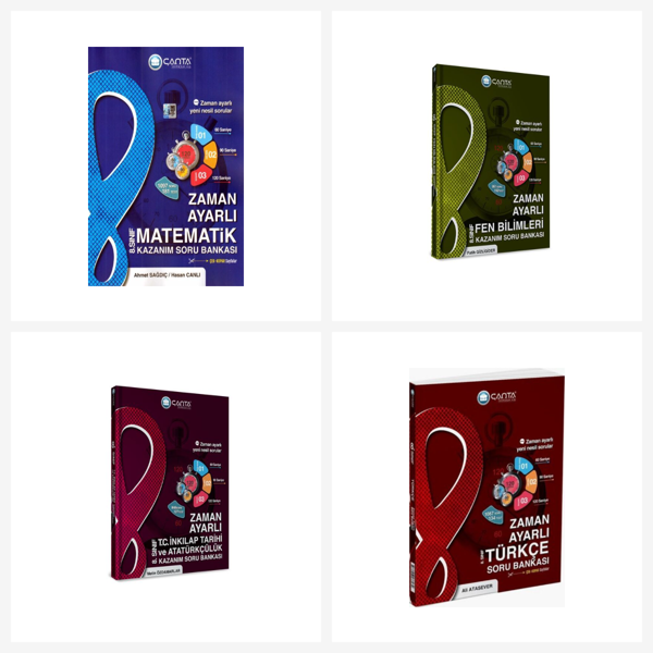 Çanta 8.Sınıf Tüm Dersler Zaman Ayarlı Kazanım Soru Bankası Seti 4 Kitap Çanta Yayınları - Çanta Yayınları - Image 1