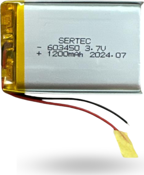 Büro Ev Ofis Atölye için 603450 3.7V 1200 MAh Li-Polymer Pil (Devreli/1.5A) - Image 1