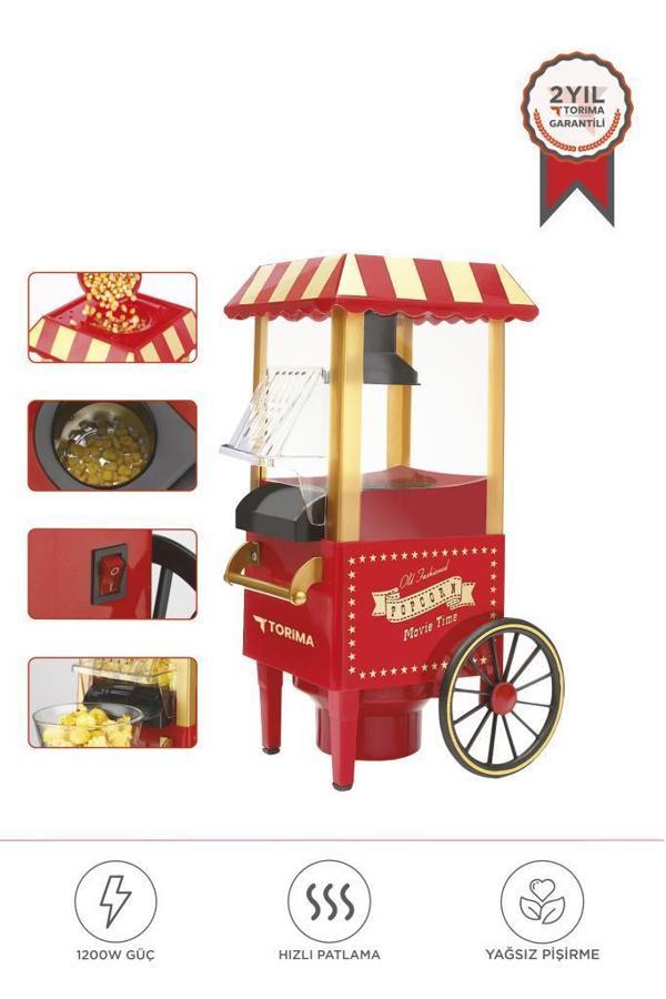 Torima Tpm-01 Kırmızı Yağsız Mısır Patlatma Popcorn Makinesi - Image 1