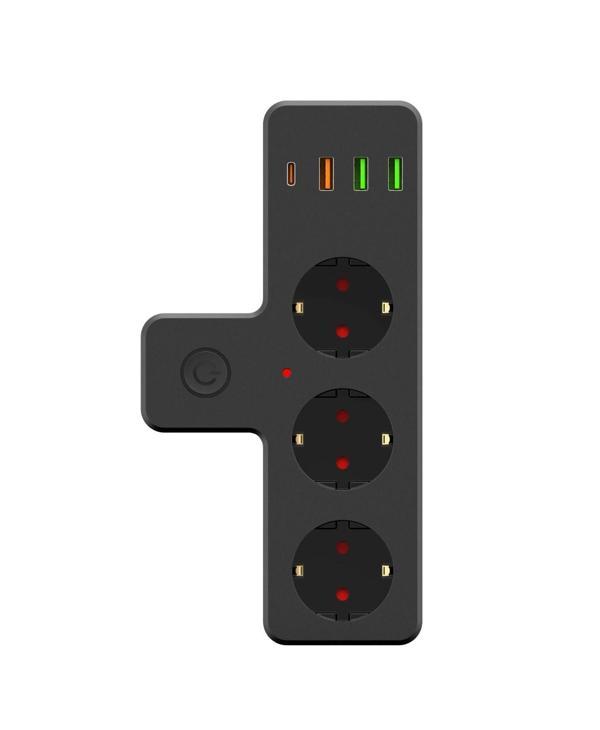 Ftr-12 Termal Akım Korumalı Isıya Dayanıklı 3’lü Priz 3x Usb 1x Type-c - Image 1