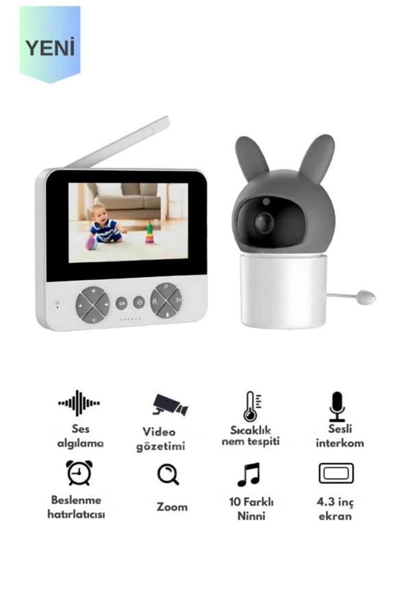 Bebek Kamerası Kumandalı Monitörlü Karşılıklı Konuşma Özellikli , Hatırlatıcılı Ip Bebek Kamerası - Image 1
