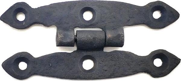 Antika Tarz Dekoratif Pirinç Dar Menteşe - 75x39 Mm, Oksit - Image 1