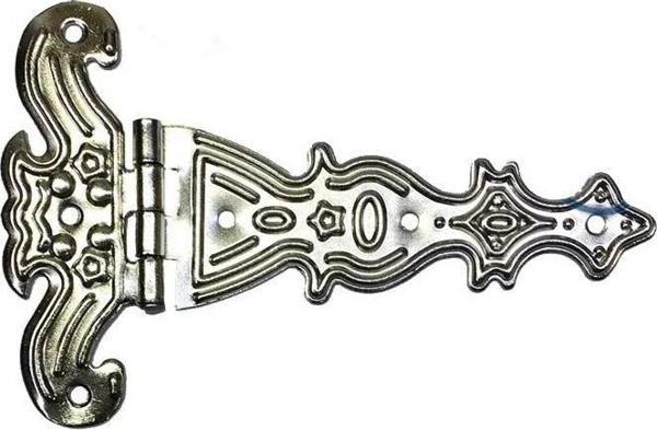 Dekoratif, Sac Tek Kuyruklu Menteşe - 69x102 Mm, Büyük, Nikel, 1 Adet - Image 1