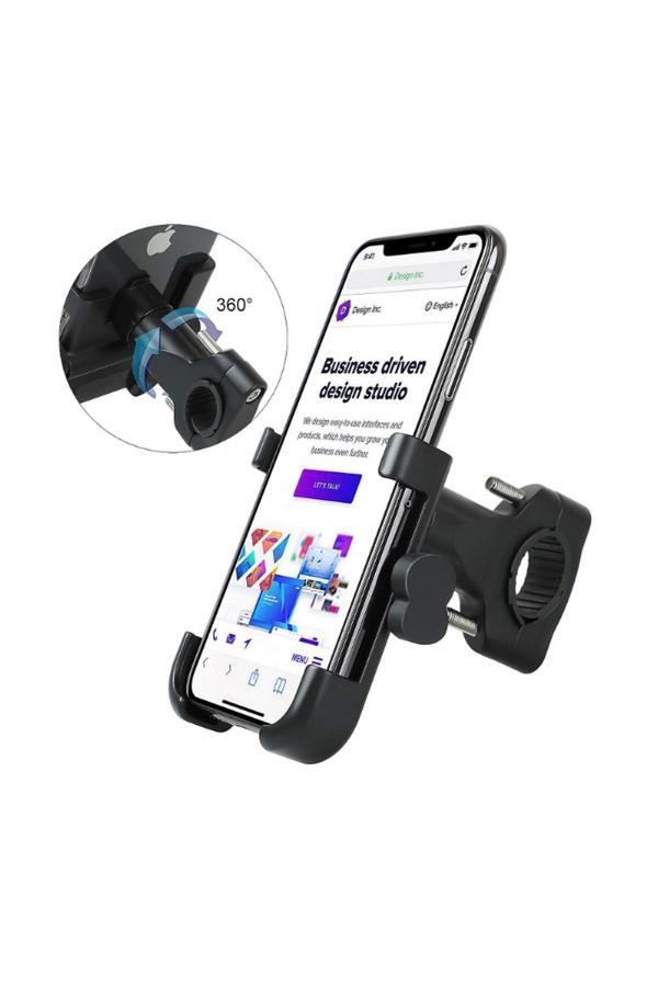 Alüminyum Gövdeli Metal Gidon Bağlantılı Motosiklet Telefon Tutucu 7 İnç Xl - Image 1