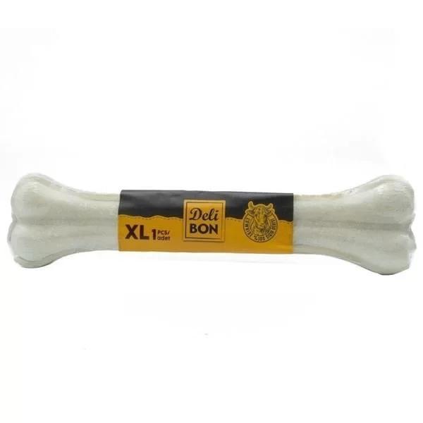 Delibon Deri Pres Vakumlu Kemik Köpek Ödülü Beyaz 27 Cm 1 Adet - Image 1
