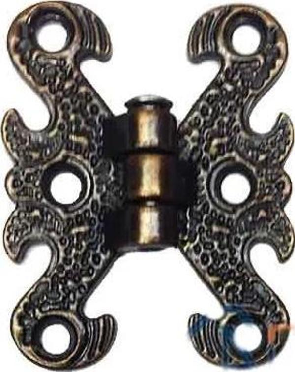 Zamak Kelebek Menteşe - Küçük, 30x40mm, Oksit, 1 Adet - Image 1