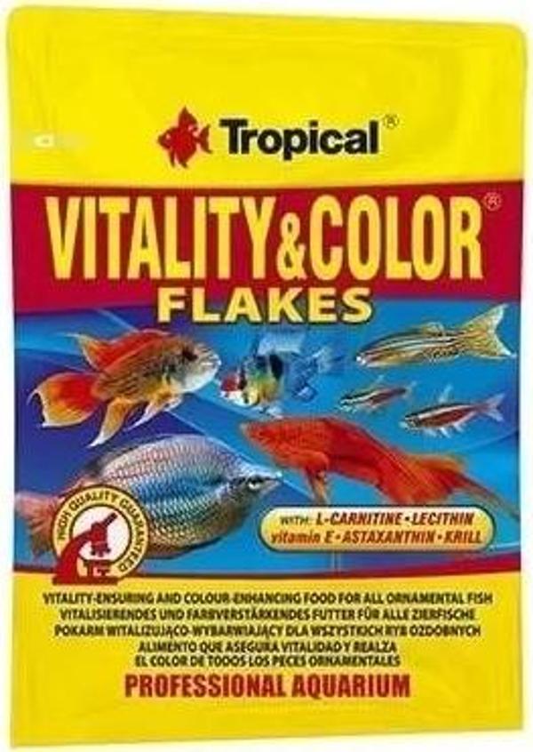 Tropical Vitality Color Flakes Tropikal Balıklar için Renklendirici Pul Yem 12 Gr - Image 1