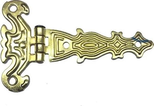 Dekoratif, Sac Tek Kuyruklu Menteşe - 40x68 Mm, Küçük, Sarı, 1 Adet - Image 1