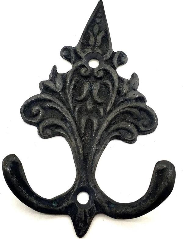 Antika Tarz Dekoratif Pirinç Çam Figürlü Askı - 98x57 Mm, Oksit - Image 1