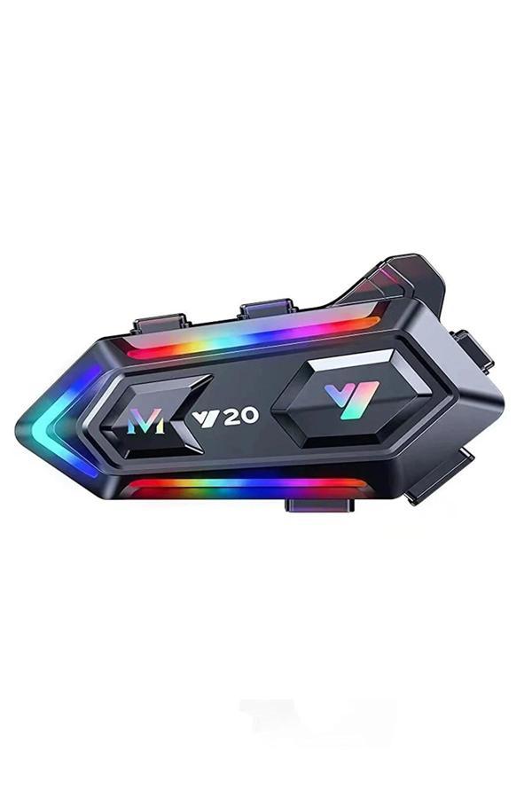 Y20 Motor Kurye Kask Kulaklık Rgb Modlu Bluetooth Motosiklet Kulaklık 5.3 Bluetooth Interkom - Image 1