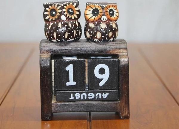 Ahşap Baykuş Takvim Polos-22 - Image 1