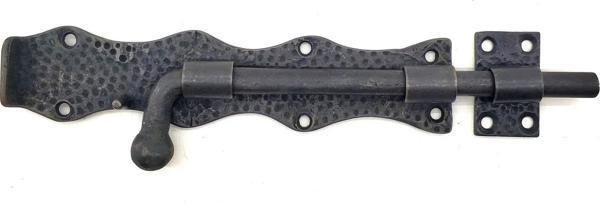 Antika Tarz Dekoratif Pirinç Dövme Kapı Sürgüsü - 20cm, Oksit - Image 1