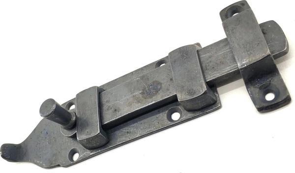 Antika Tarz Dekoratif Pirinç Yassı Kapı Sürgüsü - 35x145 Mm, Oksit - Image 1