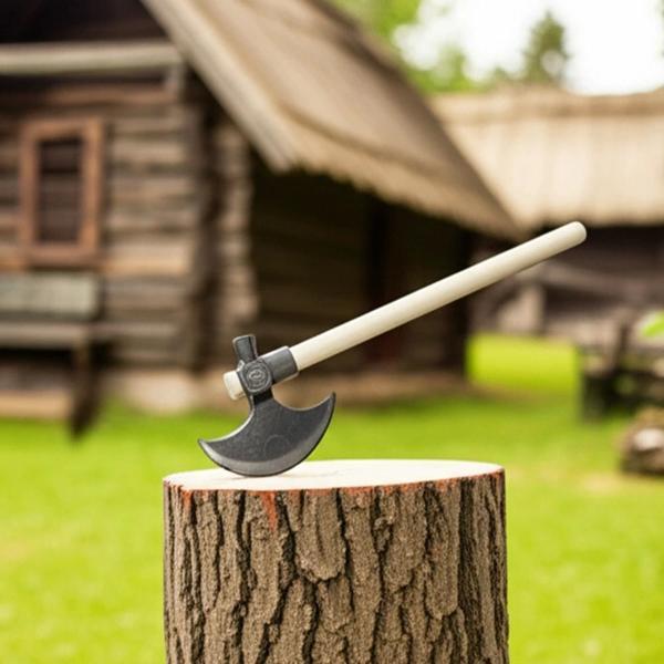 Kayı (ıyı) Damgalı Nacak, Ay Balta – Çekiç Başlı, Küçük Boy, Ahşap Saplı 40 Cm - Image 1