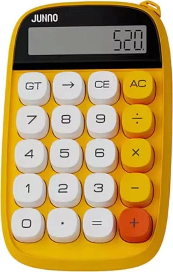 Sevimli Kare Tuşlu 10 Haneli Ldc Ekran Hesap Makinası Sarı - Image 1
