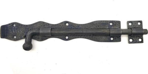 Antika Tarz Dekoratif Pirinç Dövme Kapı Sürgüsü - 25cm, Oksit - Image 1