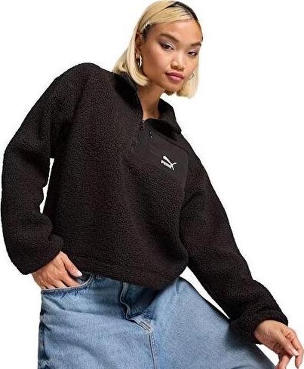 Puma Classics Winterized Half-Zip Kadın Günlük Polar Sweatshirts 62679601 Siyah - Image 1