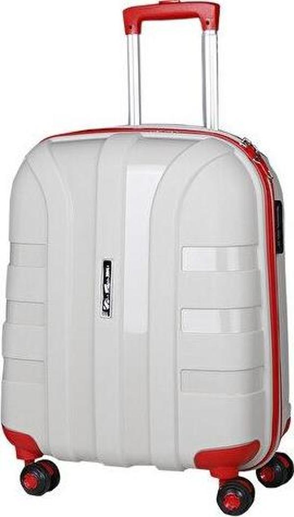 IVS Bej Kırmızı Valiz Buyuk Boy Büyük Boy Seyahat Çantası PP1010-160-L Renkli - Image 1