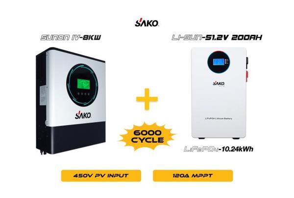 SAKO Sunon-IV 8KW Inverter + Li-sun 51.2V 200Ah Lityum Akü Off-Grid Hibrit Paketi - Image 1