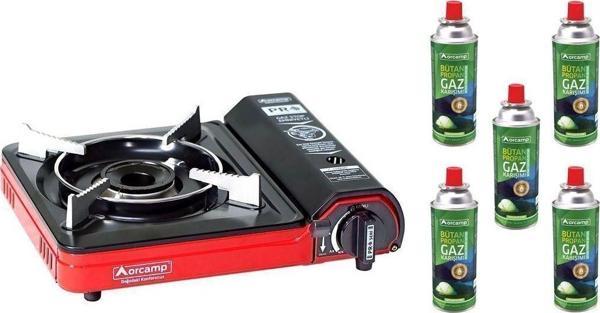 Orcamp Tekli Portatif Kamp Ocak Gaz Stop Emniyetli 5 Adet 227 Kartuş - Image 1