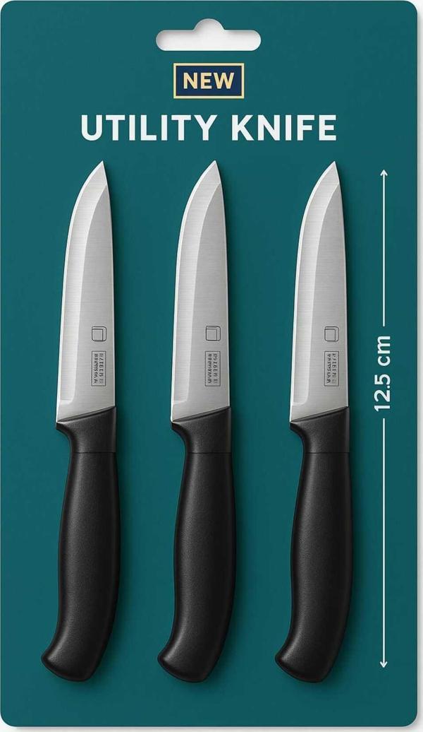 Stainless Steell Stainless Steel Mutfak 3'Lü Bıçak - Image 1