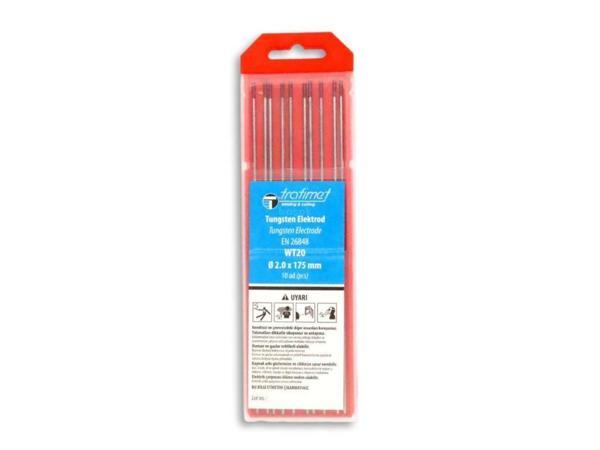 Trafimet WT20 Kırmızı Toryumlu Tungsten Elektrot 10'lu Paket 1,6mm - Image 1