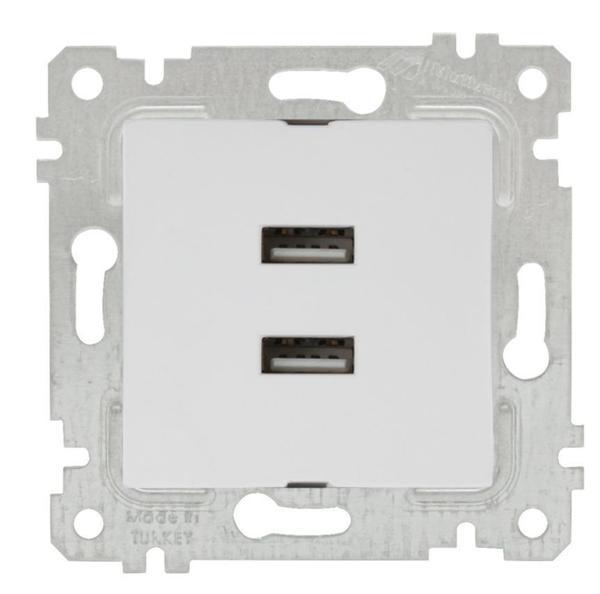 Mutlusan Rita İkili Usb Şarj Prizi Beyaz - Image 1