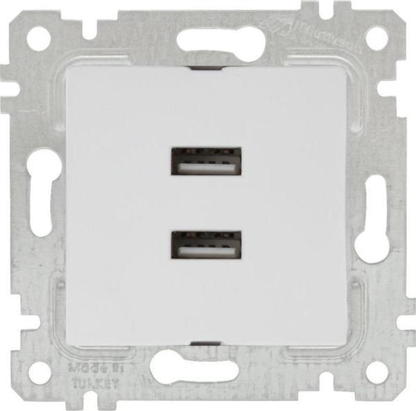 Mutlusan Rita İkili Usb Şarj Prizi Beyaz - Image 1