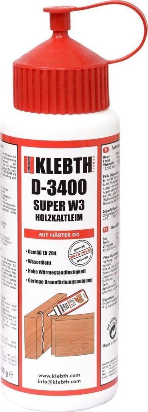 Klebth D-3400 D3/D4 Ahşap ve İskelet Tutkalı 500gr  - Image 1