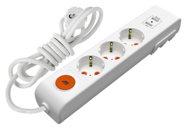 Mutlusan Ri-Tech Üçlü Anahtarlı Topraklı Kablolu Grup Priz Usbli 3mt - Image 1