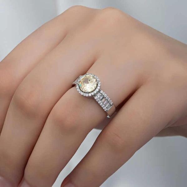 Supertrend Gümüş Sarı Tek Taş Kadın Yüzük - Image 1