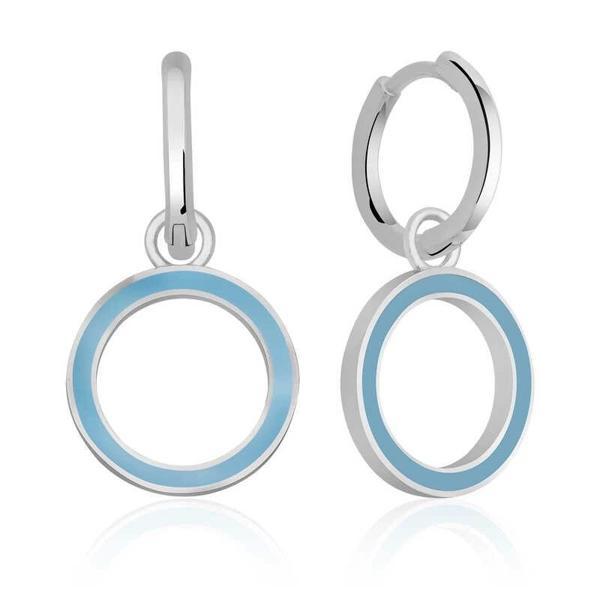 Supertrend Gümüş Fosforlu Mavi Oval Küpe - Image 1