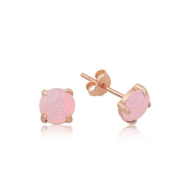 Supertrend Gümüş Pembe Opal Taş Küpe - Image 1