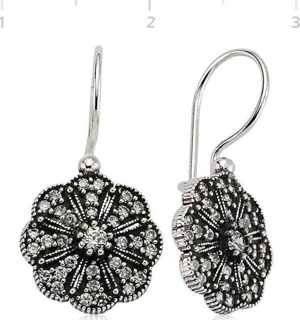 Supertrend Gümüş Sallantılı Çiçek Küpe - Image 1