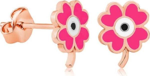 Supertrend ​gümüş Fosforlu Pembe Yonca Küpe - Image 1