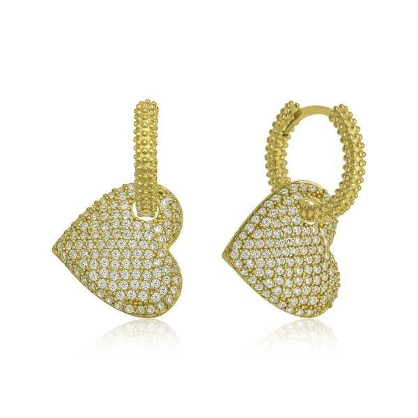 Supertrend Gümüş Gold Halka Kalp Bayan Küpe - Image 1