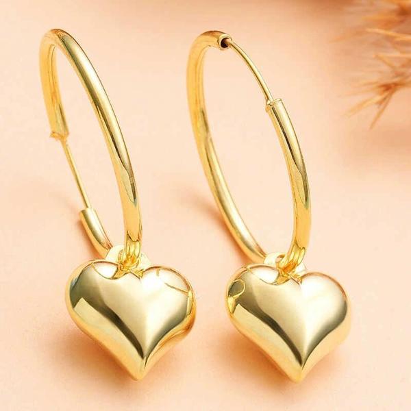 Supertrend Gümüş Gold Kalp Sallantılı Kadın Küpe - Image 1