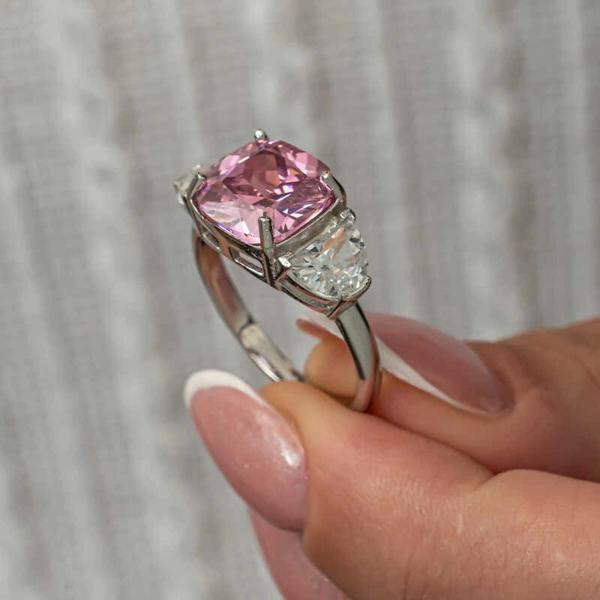 Supertrend Gümüş Pembe Zirkon Taşlı Kadın Yüzük - Image 1