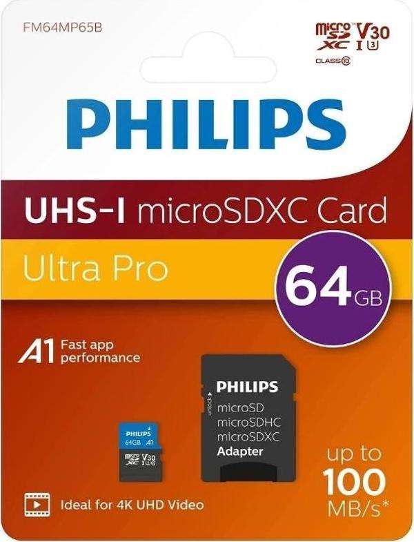Phılıps 64gb Mıcro Sdxc 100 Mb/s C10 Fm64mp65b/00 - Image 1