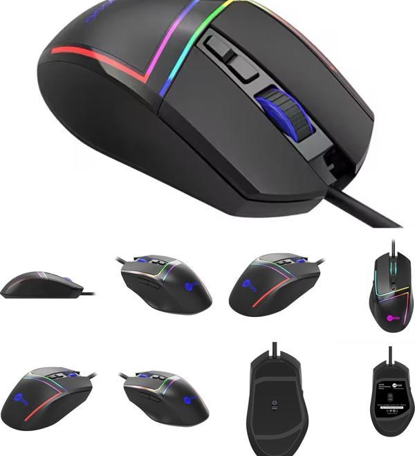 Lecoo MS106 Kablolu 3200DPI 7 Tuşlu RGB LED Aydınlatmalı Oyuncu Mouse Siyah - Image 1