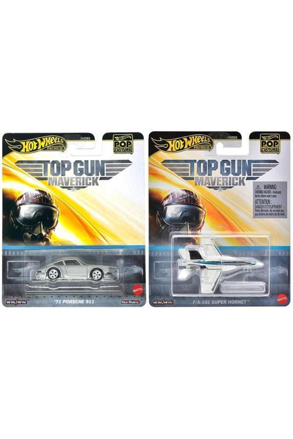 Hot Wheels Premium Top Gun Maverick Set - F/A-18E Super Hornet & '71 Porsche 911 (1/64) - Image 1