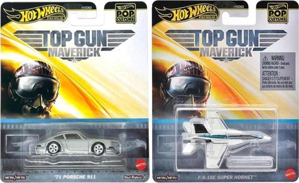 Hot Wheels Premium Top Gun Maverick Set - F/A-18E Super Hornet & '71 Porsche 911 (1/64) - Image 1