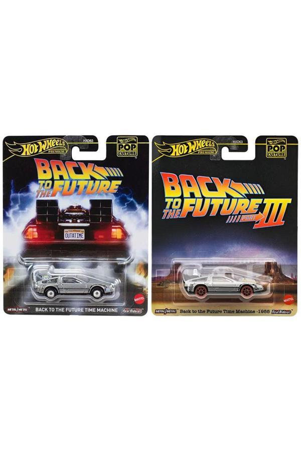  Hot Wheels Premium Back To The Future Time Machine 2 Araç Set (1/64) 1955 - Image 1
