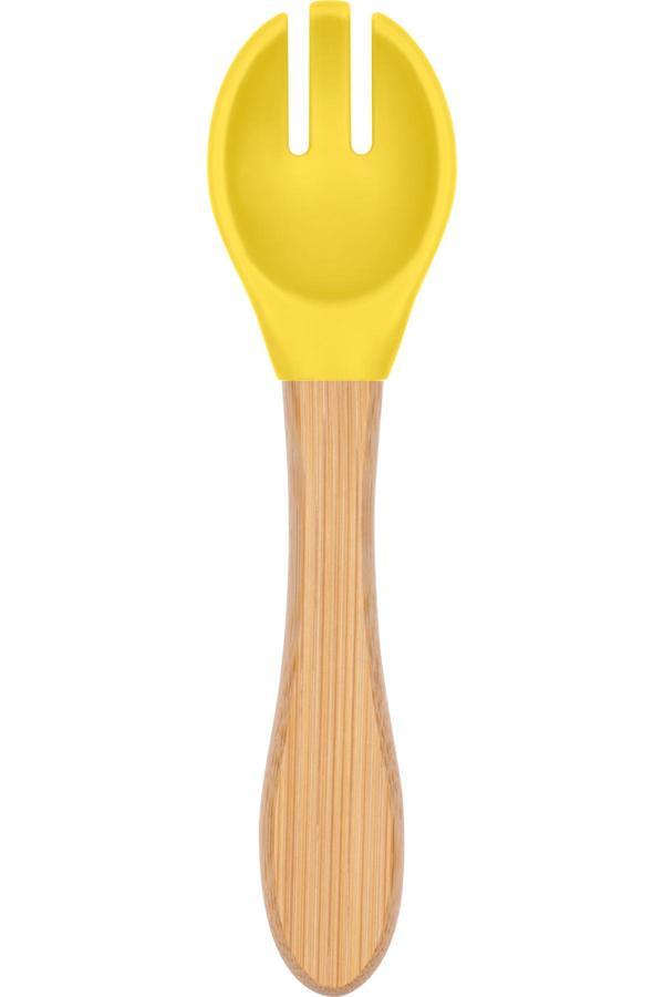 Moki Bambu Saplı Silikon Mama Çatalı Sunrise Sarı - Image 1