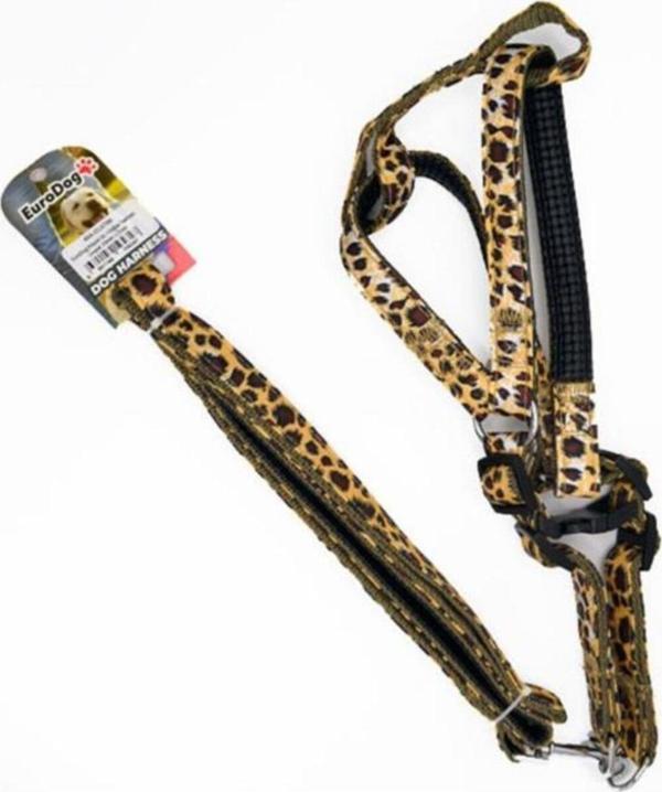 Eurodog Köpek Uzatma Tasması+Göğüs Tasması Leopar 20Mm 120 Cm - 454-Jclh799 - Image 1