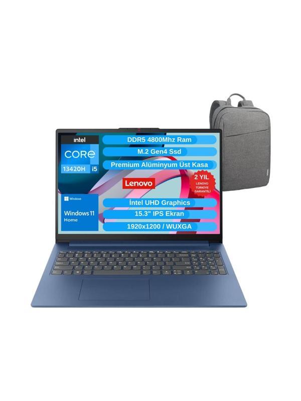 Lenovo IP Slim 3 15IRH10 Intel Core I5-13420H 16GB 512GB SSD Wuxga 15.3" IPS  Win11 Taşınabilir Bilgisayar 83K10062TR - Lenovo Çanta WZ3 - Image 1