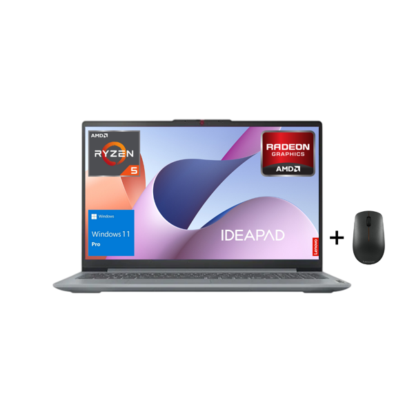 Lenovo IP Slim 3 AMD Ryzen 5 5625U 16GB 512GB SSD 15.6" FHD Windows 11 Pro Taşınabilir Bilgisayar 82XM00PWTX - Lenovo Mouse WZ7 - Image 1
