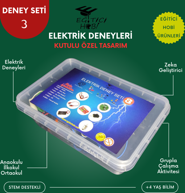 Eğitici Hobi Kutulu, Elektrik Deney Seti - 3 Eğitici Hobi Bilim Seti - Image 1