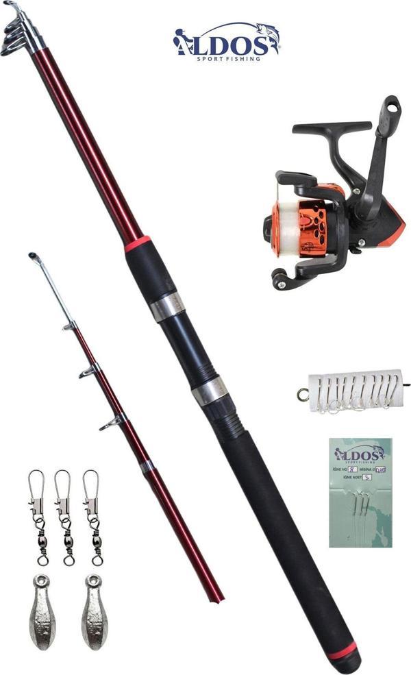 Aldos sport fishing 210 Cm Kamış Makina Olta Seti Çocuk Olta Seti Tam Takım Olta Seti Hobi Kıyı Seti - Image 1