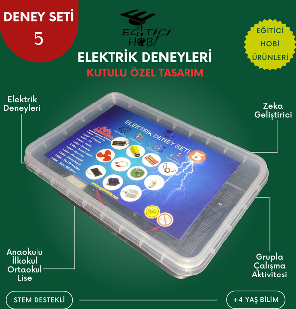 Eğitici Hobi Kutulu, Elektrik Deney Seti - 5 Eğitici Hobi Bilim Seti - Image 1